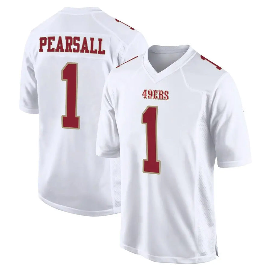 SF.49ers #1 Ricky Pearsall Player White Fashion Game Football Jerseys football jersey product view 1