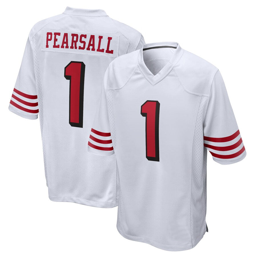 SF.49ers #1 Ricky Pearsall Player White Game Football Jerseys football jersey product view 1