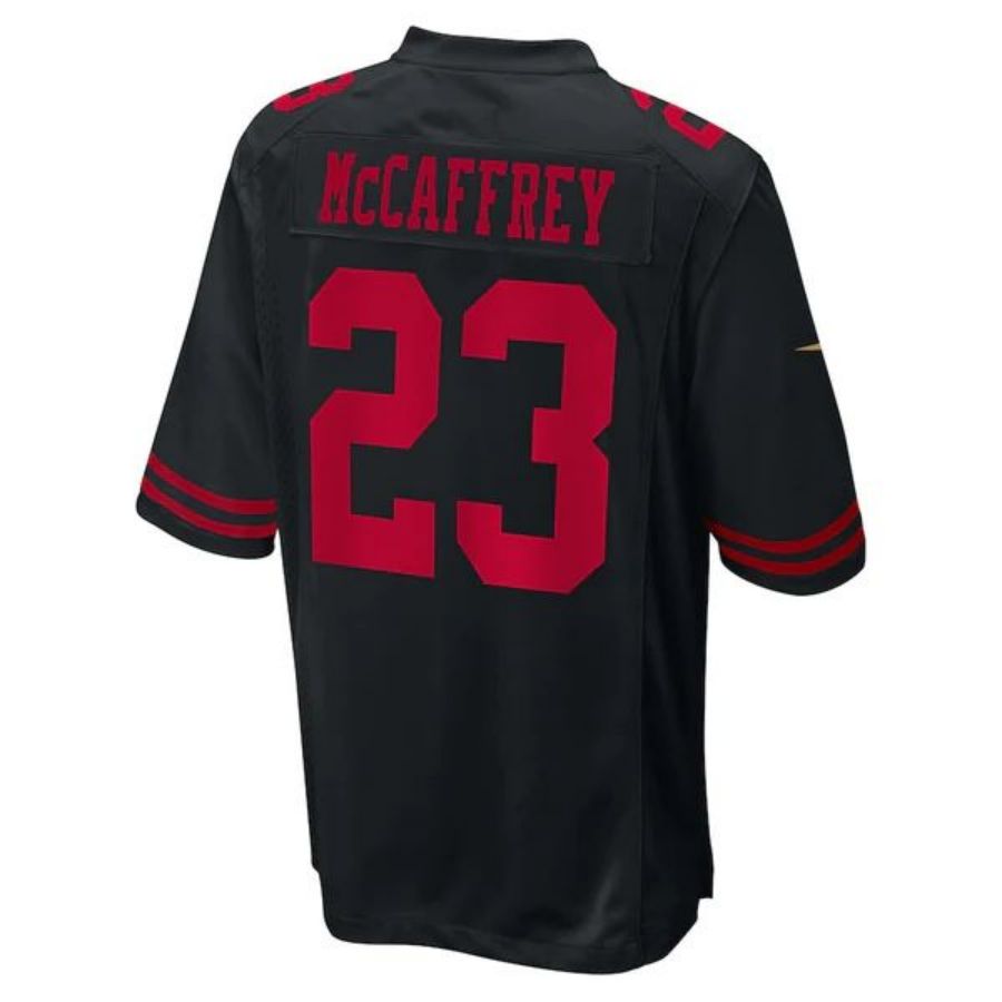 SF.49ers #23 Christian McCaffrey Player Black Fashion Game Football Jerseys football jersey product view 1