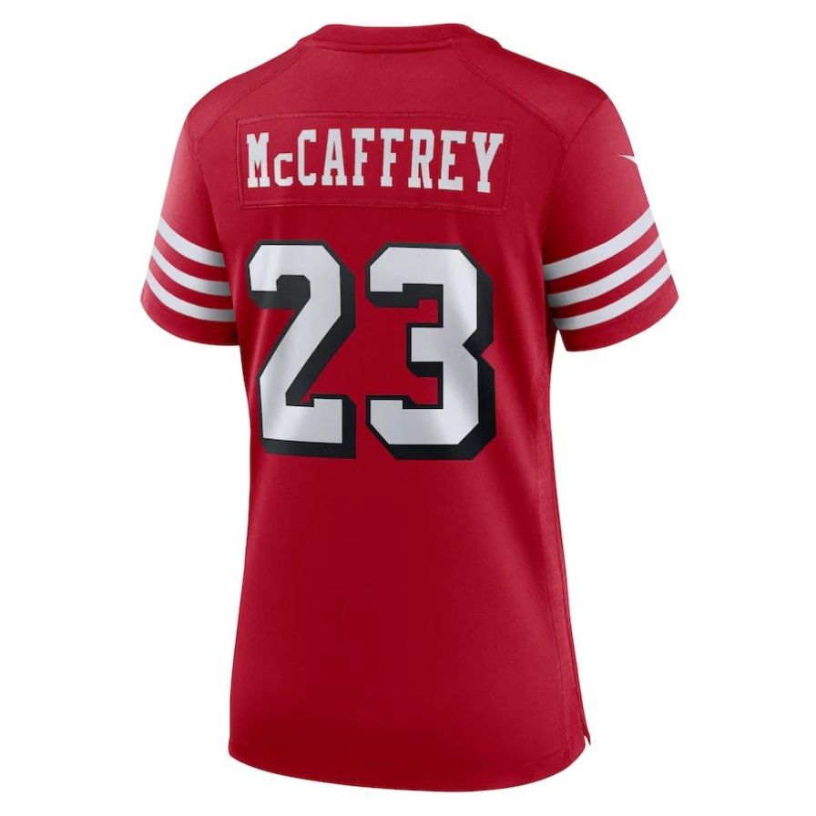 #23 Christian McCaffrey Player SF.49ers Scarlet Alternate Game Football Jerseys football jersey product view 1