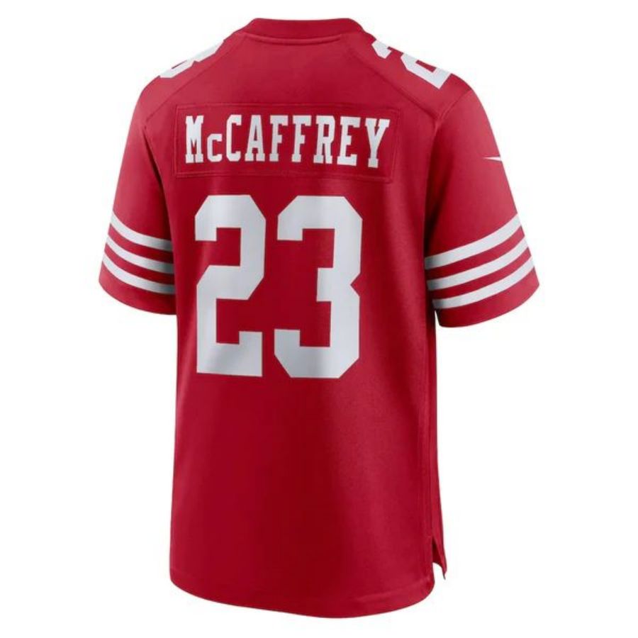 #23 Christian McCaffrey Player SF.49ers Scarlet Game Football Jerseys football jersey product view 1