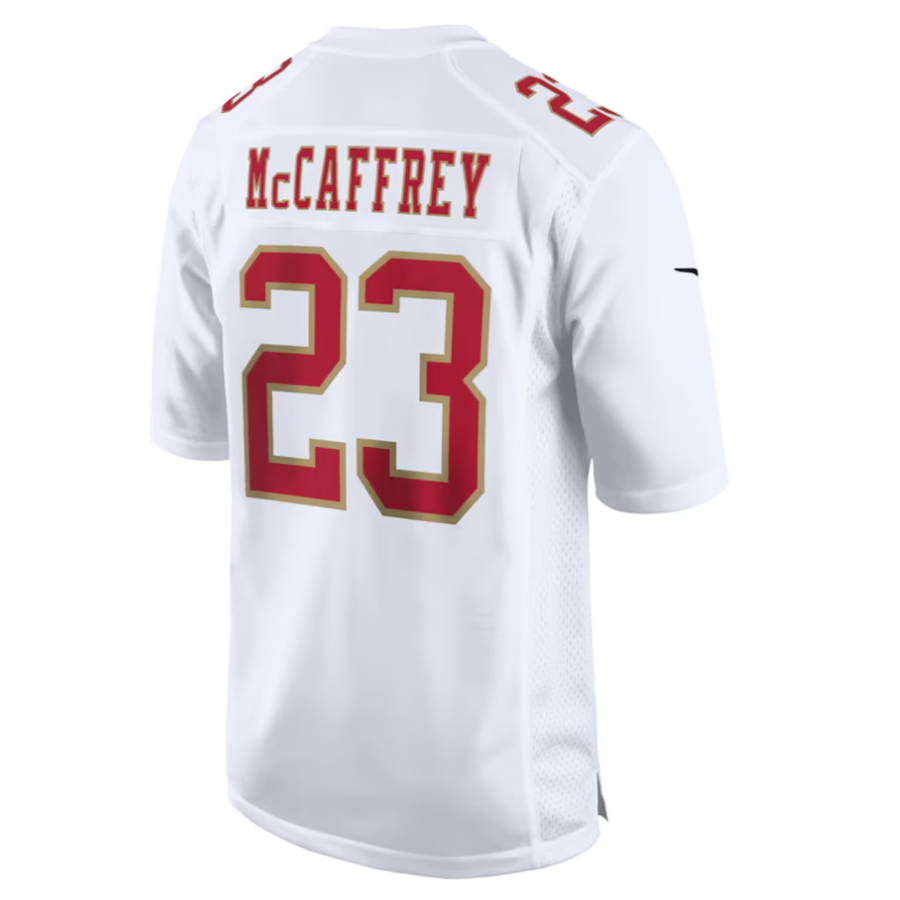 #23 Christian McCaffrey Player SF.49ers White Alternate Game Football Jerseys football jersey product view 1