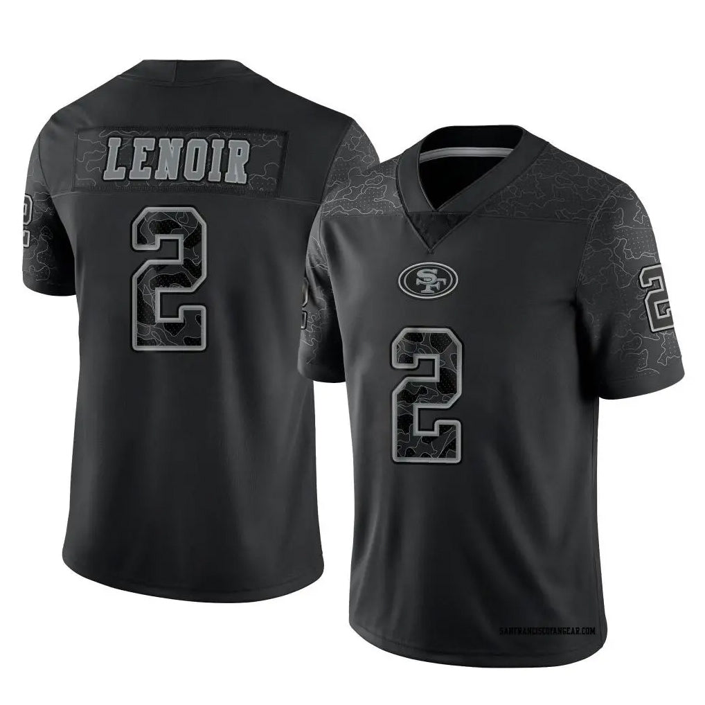 SF.49ers #2 Deommodore Lenoir Player Black RFLCTV Limited Football Jerseys football jersey product view 1