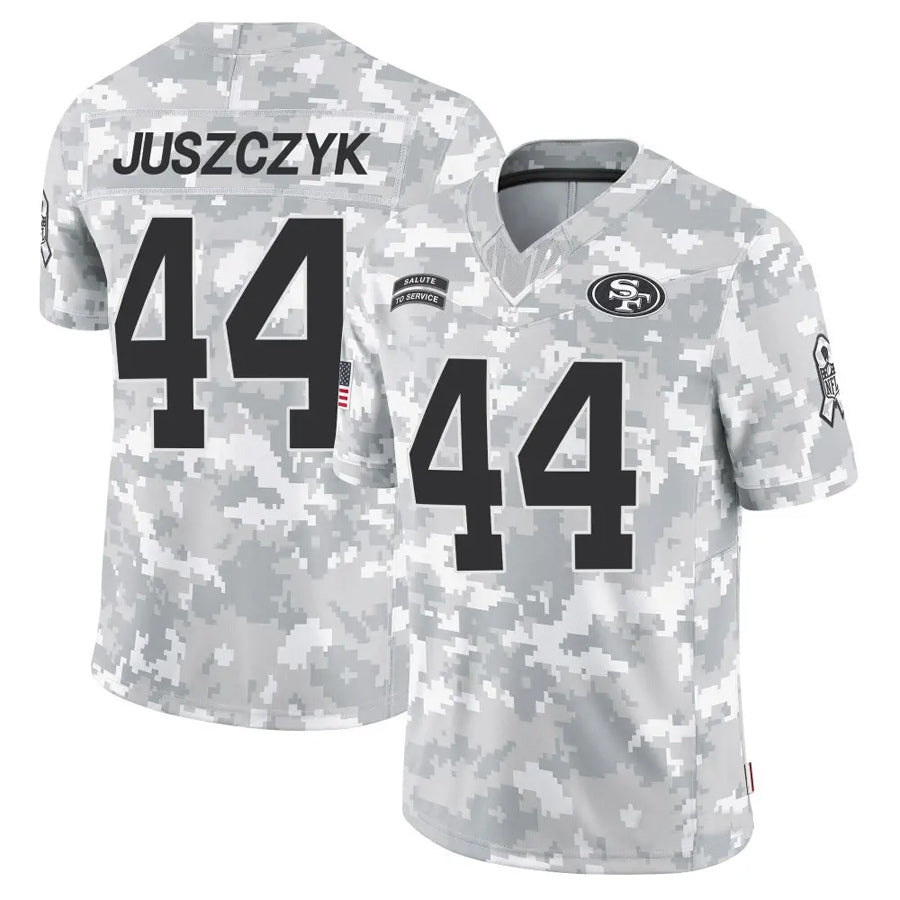 SF.49ers #44 Kyle Juszczyk Player Arctic Camo Salute to Service Limited Football Jerseys football jersey product view 1