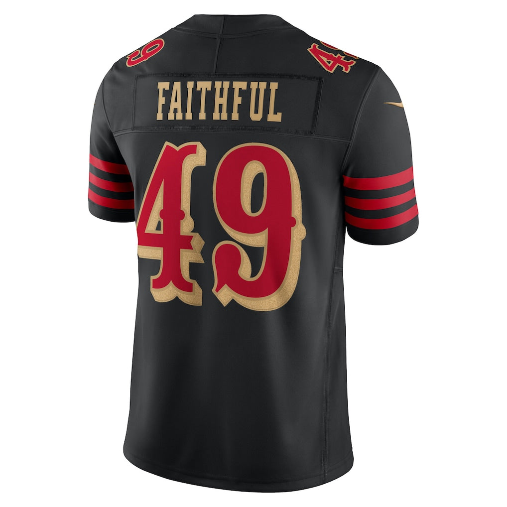 SF.49ers #49 The Faithful Player Black Rivalries Collection Limited Football Jerseys football jersey product view 1