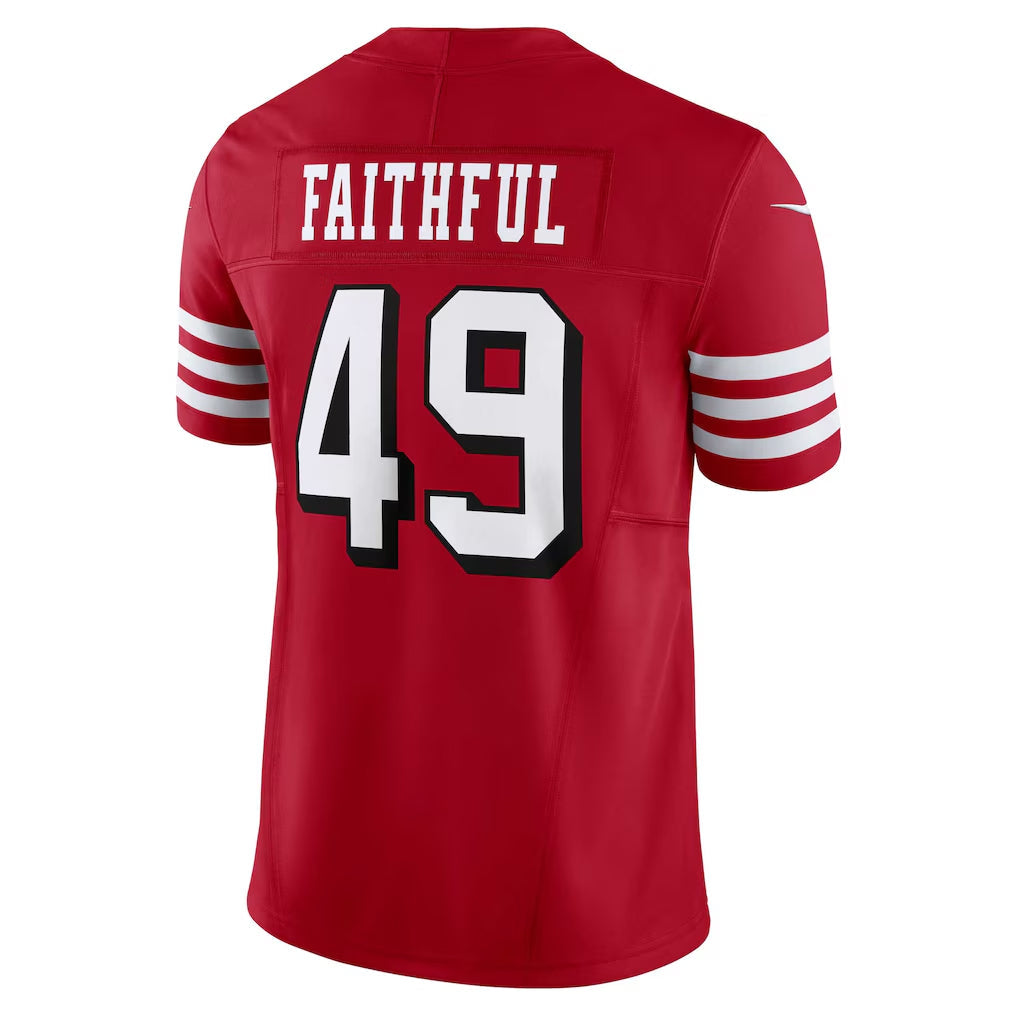 SF.49ers #49 The Faithful Player Scarlet Vapor F.U.S.E. Limited Football Jerseys football jersey product view 1