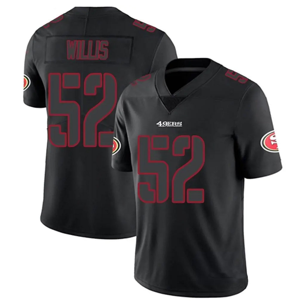 SF.49ers #52 Patrick Willis Player Black Limited Rush Impact Football Jerseys football jersey product view 1