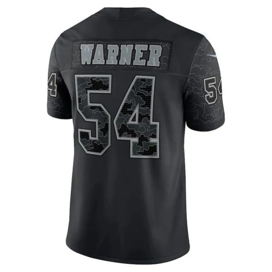 #54 Fred Warner Player SF.49ers Black RFLCTV Limited Football Jerseys football jersey product view 1