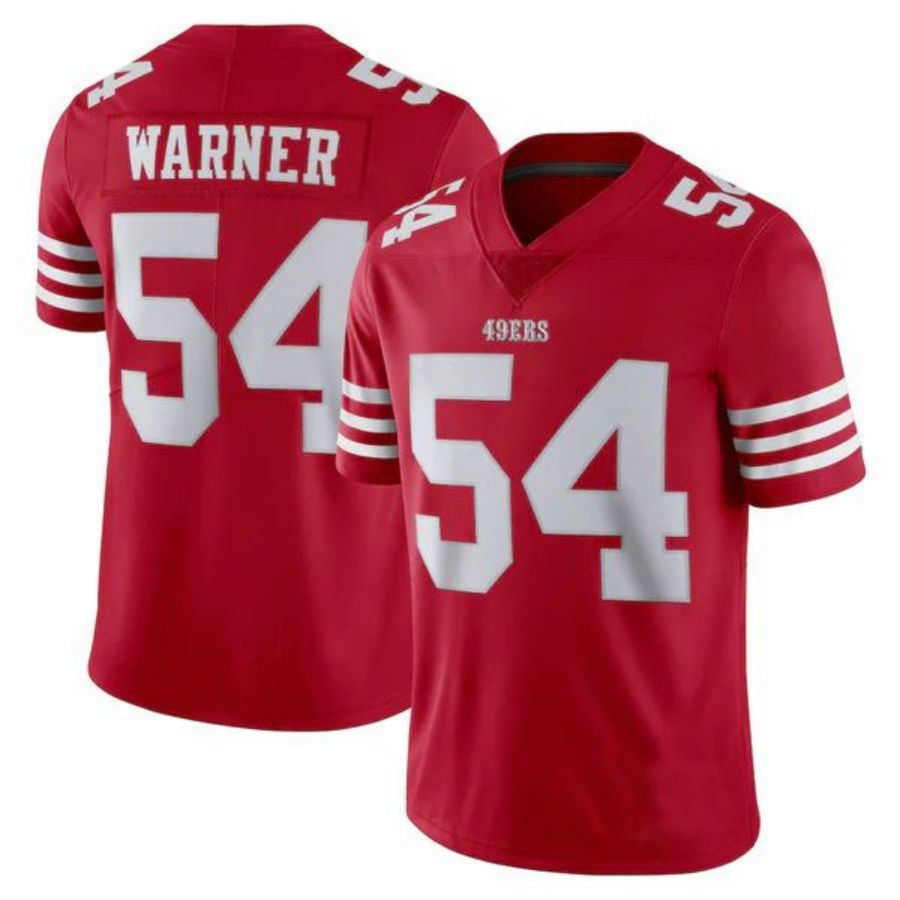 #54 Fred Warner Player SF.49ers Red Vapor Limited Football Jerseys football jersey product view 1