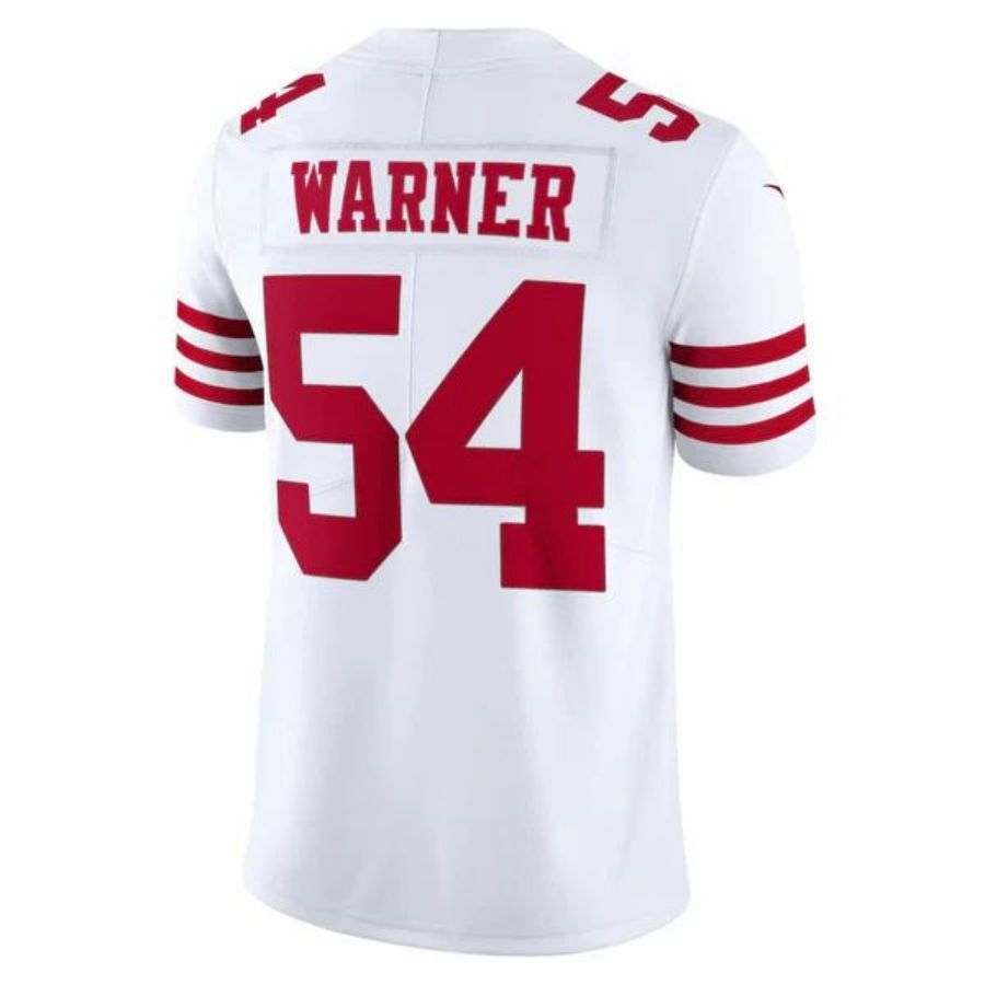 #54 Fred Warner Player SF.49ers White Vapor Limited Football Jerseys football jersey product view 1