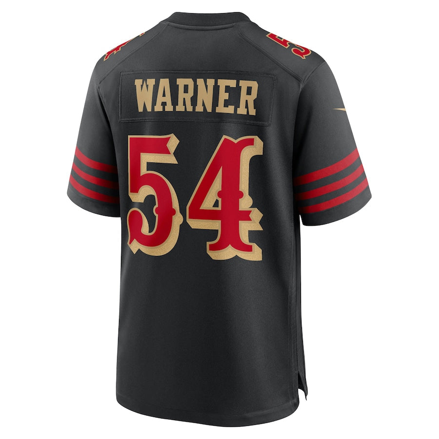 SF.49ers #54 Fred Warner Player Rivalries Collection Black Game Football Jerseys football jersey product view 1