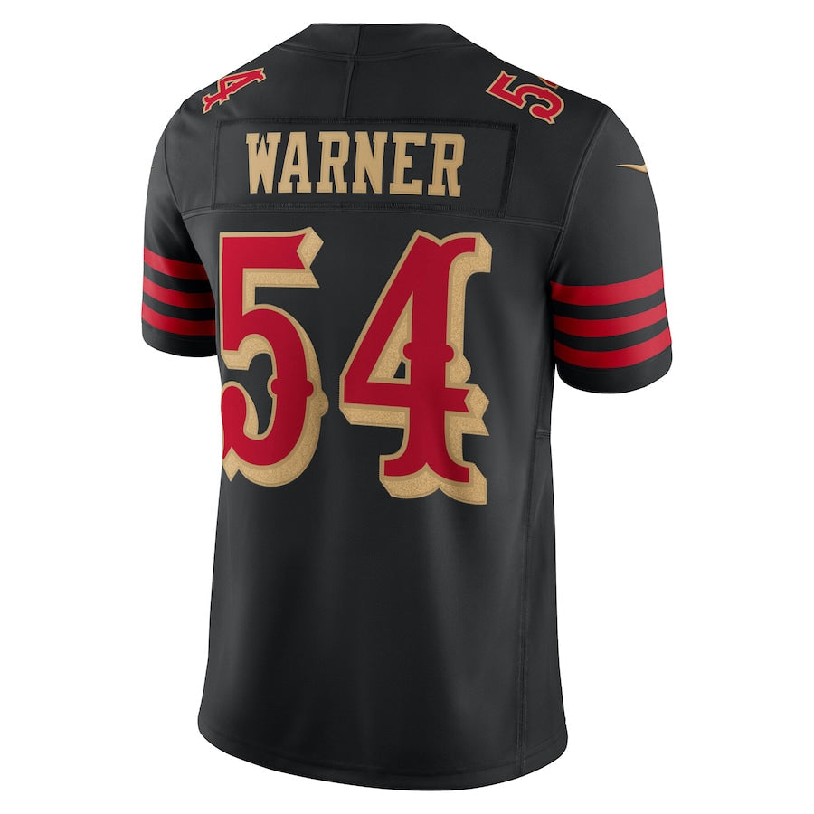SF.49ers #54 Fred Warner Player Rivalries Collection Vapor Limited Black Football Jerseys football jersey product view 1