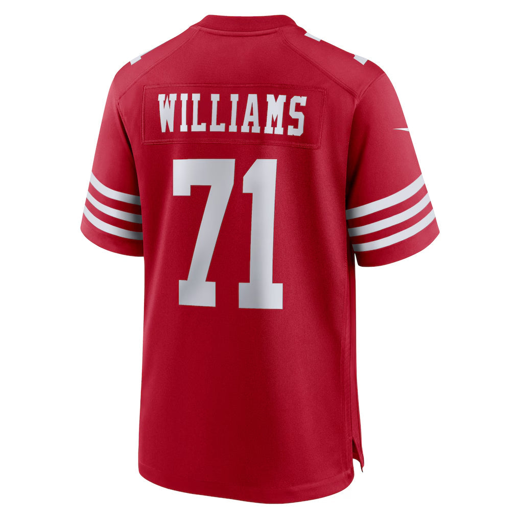 SF.49ers #71 Trent Williams Player Scarlet Home Game Football Jerseys football jersey product view 1