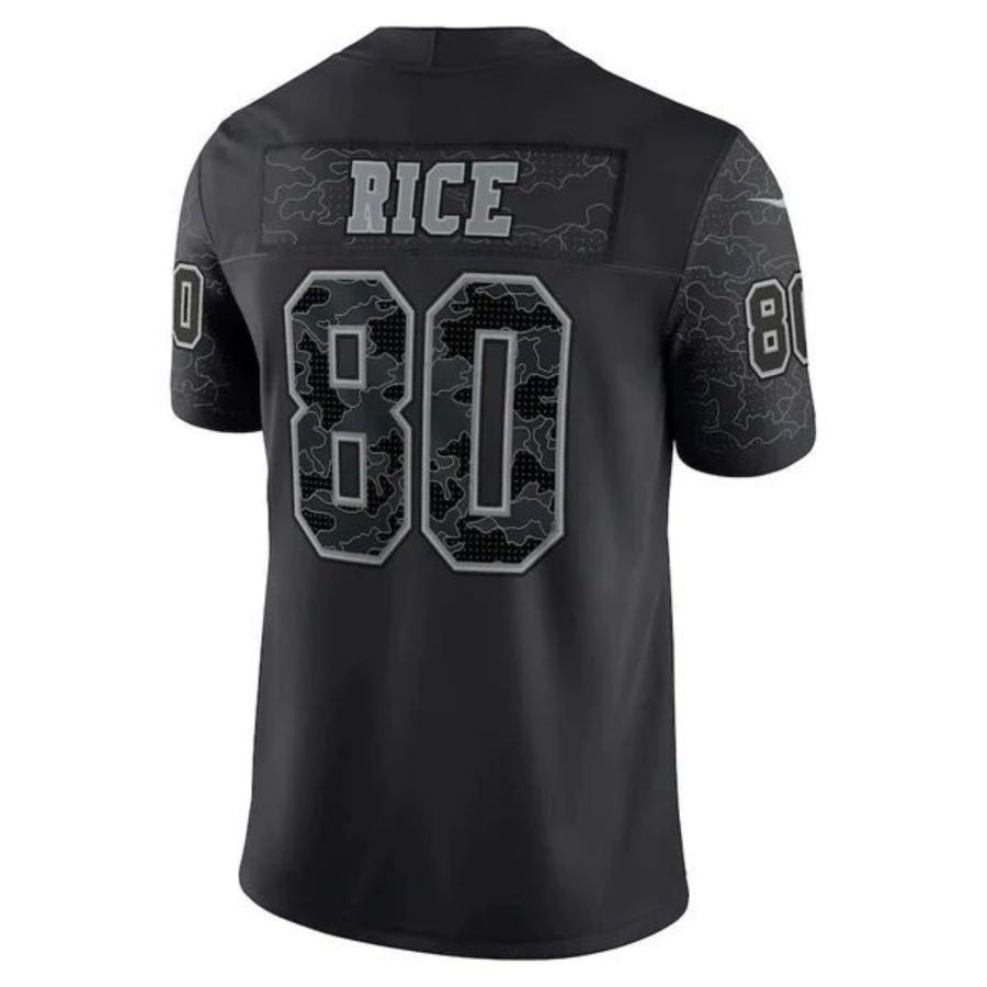 #80 Jerry Rice Player SF.49ers Black RFLCTV Limited Football Jerseys football jersey product view 1