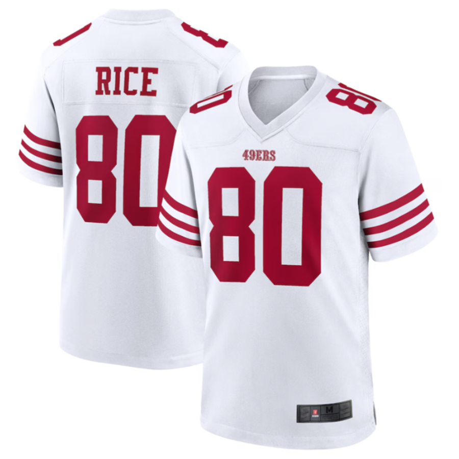 #80 Jerry Rice Player SF.49ers White Game Football Jerseys football jersey product view 2