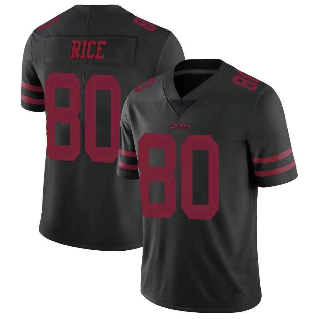 SF.49ers #80 Jerry Rice Player Black Vapor Untouchable Limited Throwback Football Jerseys football jersey product view 1