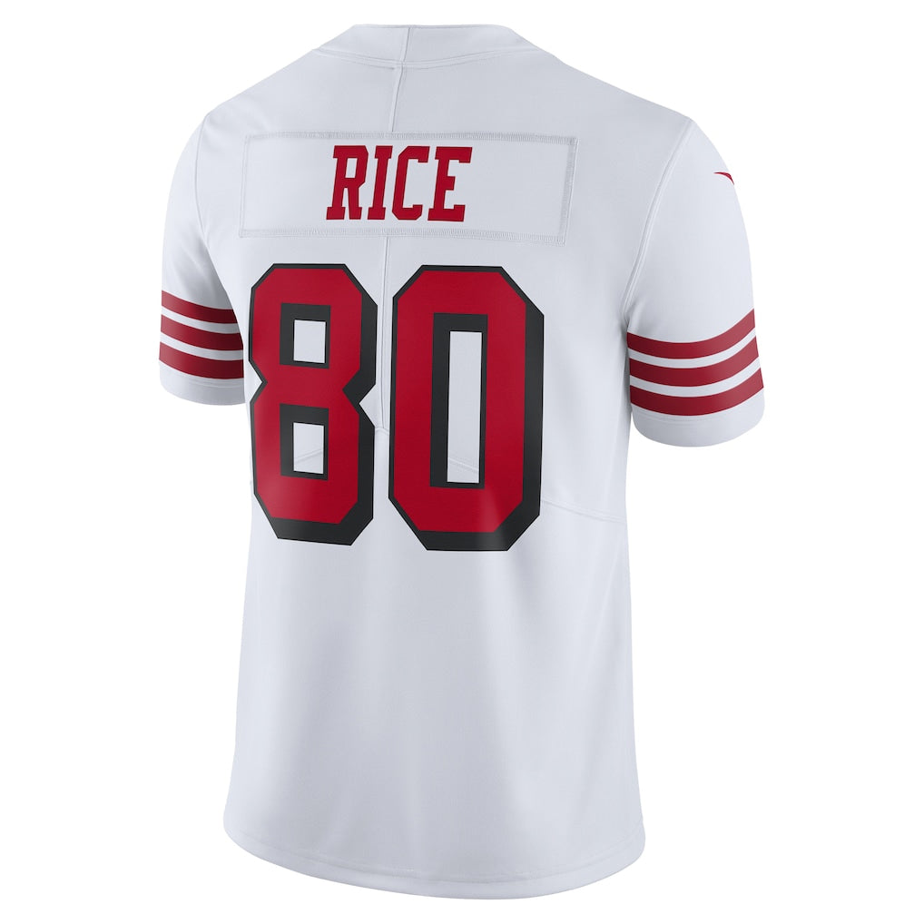 SF.49ers #80 Jerry Rice Player White Vapor F.U.S.E. Limited Football Jerseys football jersey product view 1