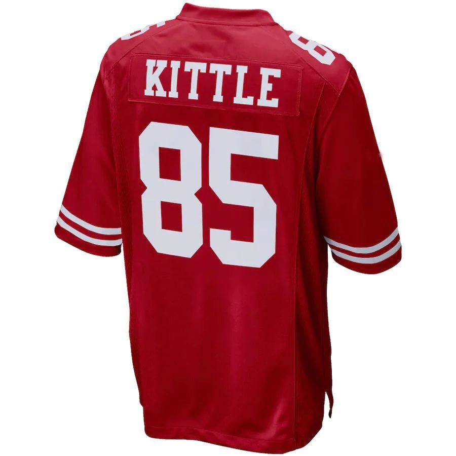 #85 George Kittle Player SF.49ers Red Game Football Jerseys football jersey product view 1