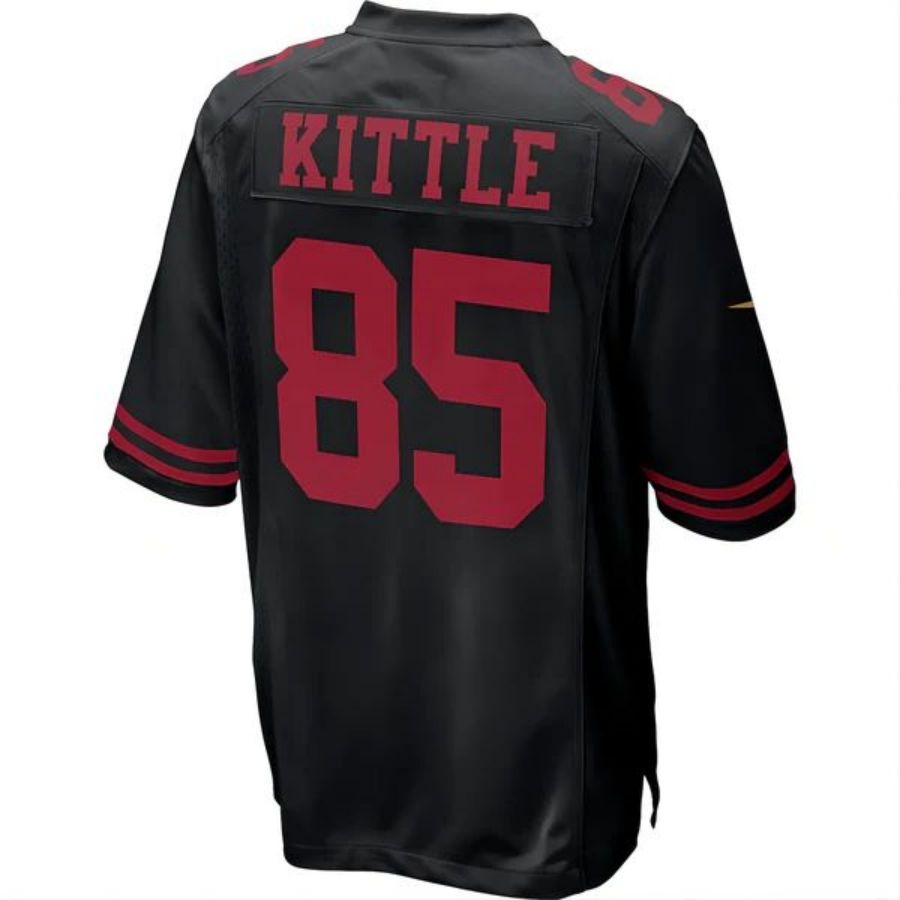#85 George Kittle Player SF.49ers Black Fashion Game Football Jerseys football jersey product view 1