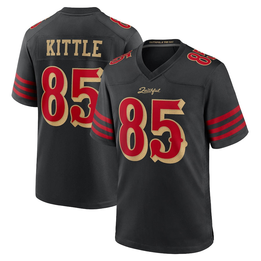 SF.49ers #85 George Kittle Player Rivalries Collection Black Game Football Jerseys football jersey product view 2