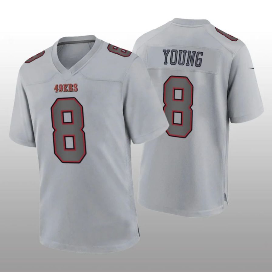 #8 Steve Young Player SF.49ers Gray Game Football Jerseys football jersey product view 1