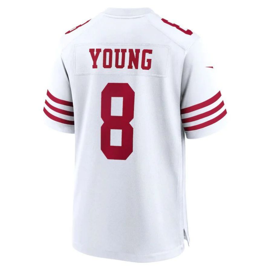 #8 Steve Young Player SF.49ers White Game Football Jerseys football jersey product view 1