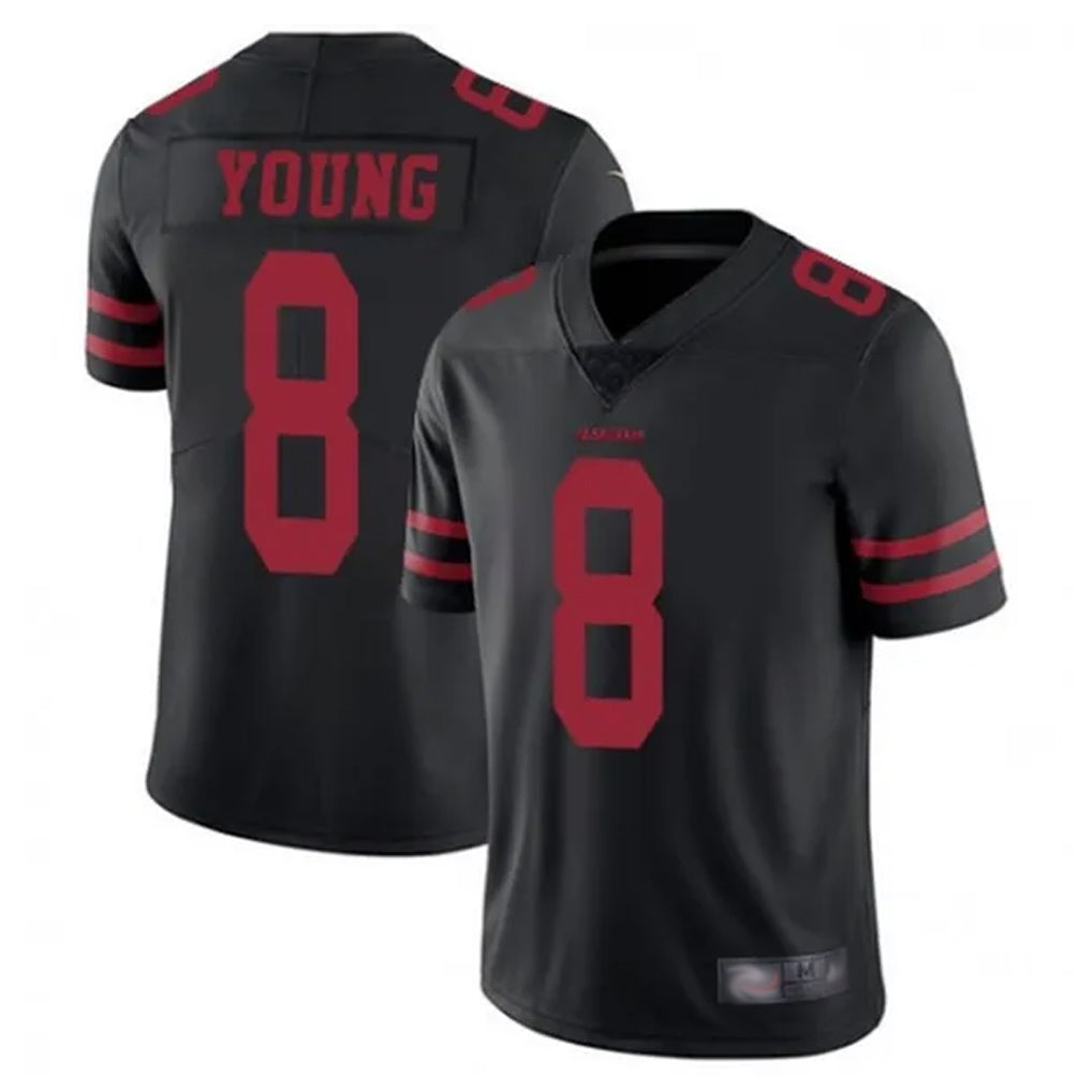 SF.49ers #8 Steve Young Player Black Vapor Untouchable Limited Football Jerseys football jersey product view 1