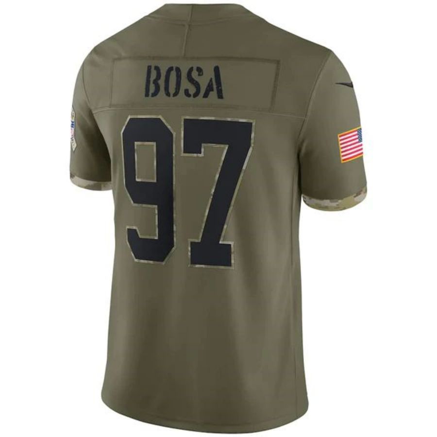 #97 Nick Bosa Player SF.49ers Olive Salute To Service Limited Football Jerseys football jersey product view 1