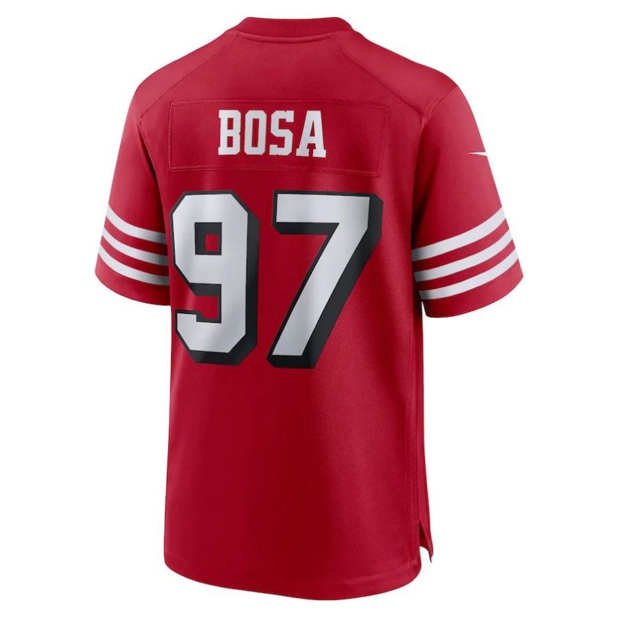 #97 Nick Bosa Player SF.49ers Scarlet Game Football Jerseys football jersey product view 1