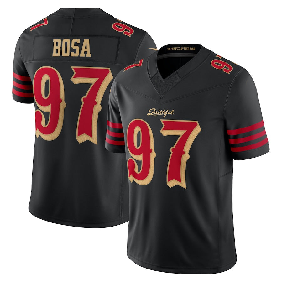 SF.49ers #97 Nick Bosa Player Rivalries Collection Vapor Limited Black Football Jerseys football jersey product view 2
