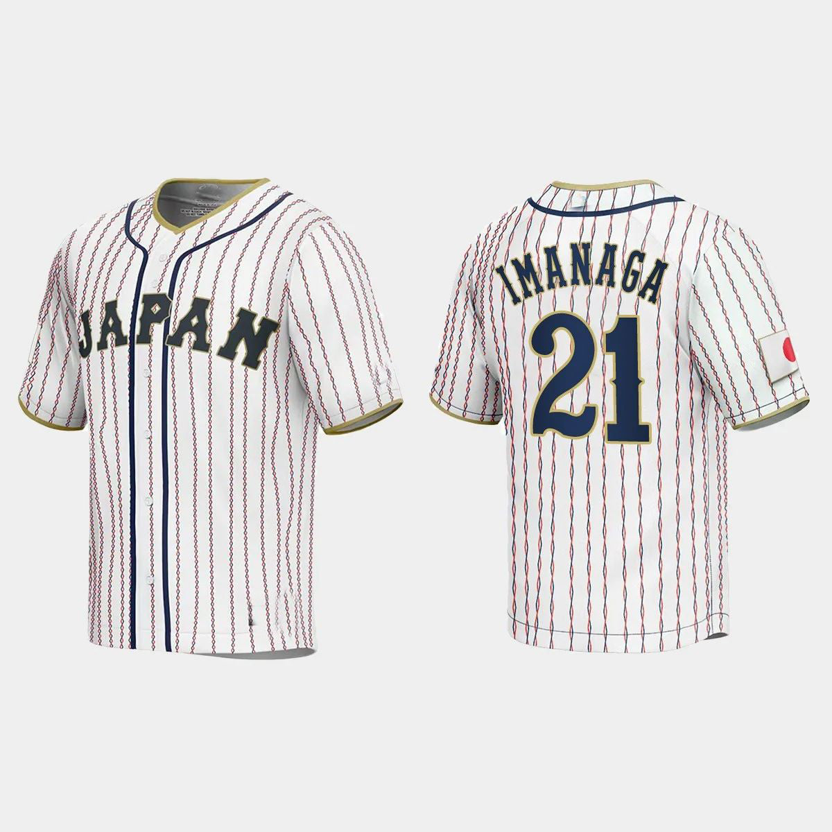 #21 SHOTA IMANAGA JAPAN BASEBALL 2023 WORLD BASEBALL CLASSIC JERSEY ¨C WHITE Stitches Baseball Jerseys baseball jersey product view 1