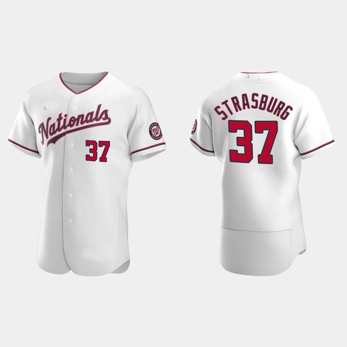 #37 STEPHEN STRASBURG WASHINGTON NATIONALS AUTHENTIC ALTERNATE JERSEY ¨C WHITE Baseball Jerseys baseball jersey product view 1