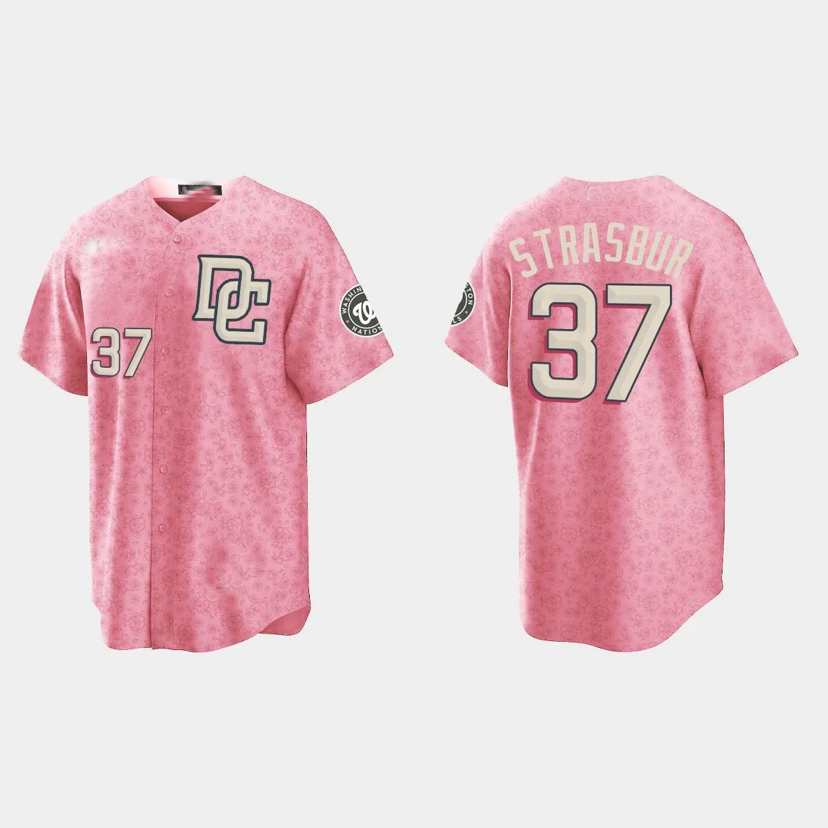 #37 STEPHEN STRASBURG WASHINGTON NATIONALS CITY CONNECT SPECIAL EDITION JERSEY ¨C PINK Baseball Jerseys baseball jersey product view 1