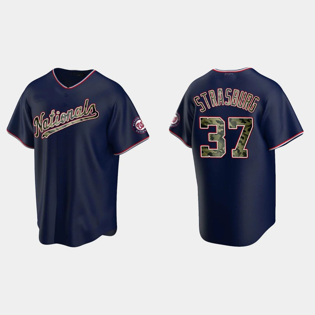 #37 STEPHEN STRASBURG WASHINGTON NATIONALS 2021 MEMORIAL DAY JERSEY ¨C NAVY Baseball Jerseys baseball jersey product view 1