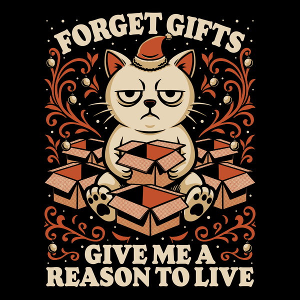 Sad Cat Gift Christmas - Adult & Kids T-Shirts, Sweatshirts & Hoodies apparel design preview 1