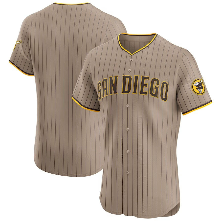 San Diego Padres Alternate Vapor Premier Elite Patch Jersey - Sand Stitched Baseball Jersey baseball jersey product view 1