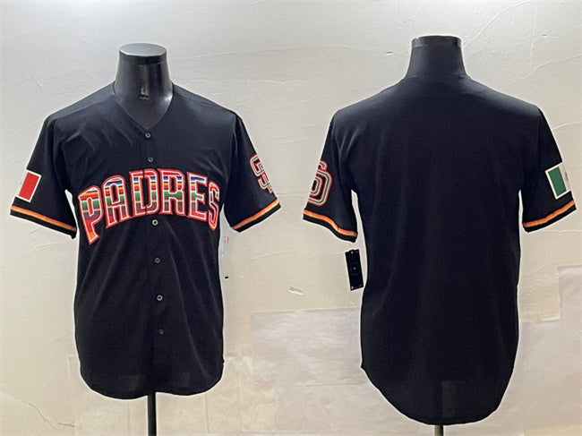 San Diego Padres Blank Black Mexico Cool Base Stitched Baseball Jersey baseball jersey product view 1