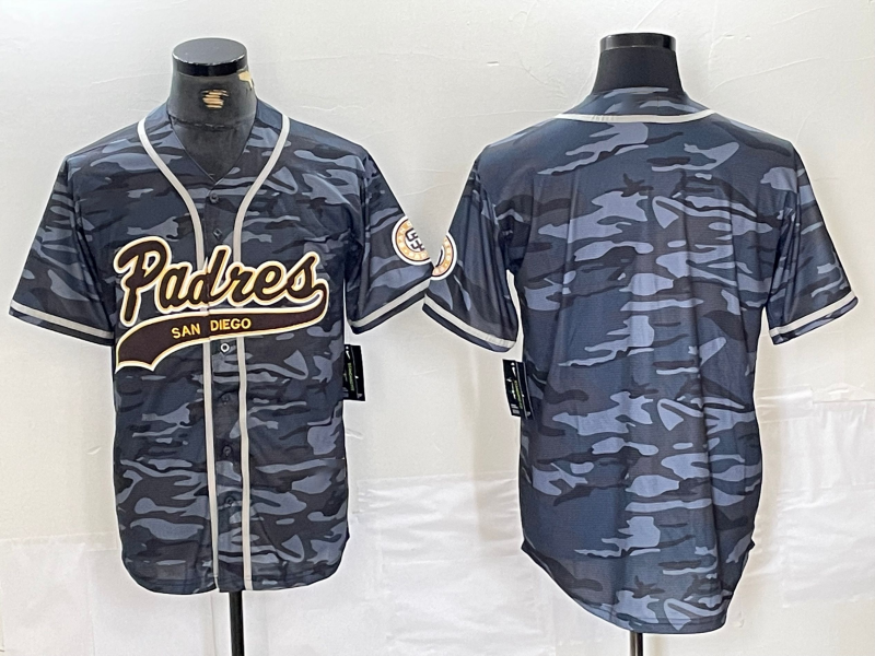 San Diego Padres Blank Gray Camo Cool Base Stitched Jersey Baseball Jerseys baseball jersey product view 1
