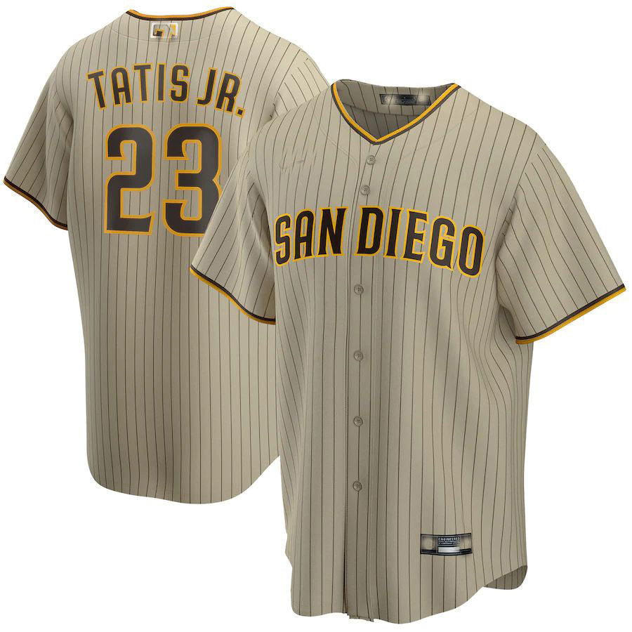 San Diego Padres #23 Fernando Tatis Jr. Brown Road Replica Player Jersey Baseball Jerseys baseball jersey product view 1