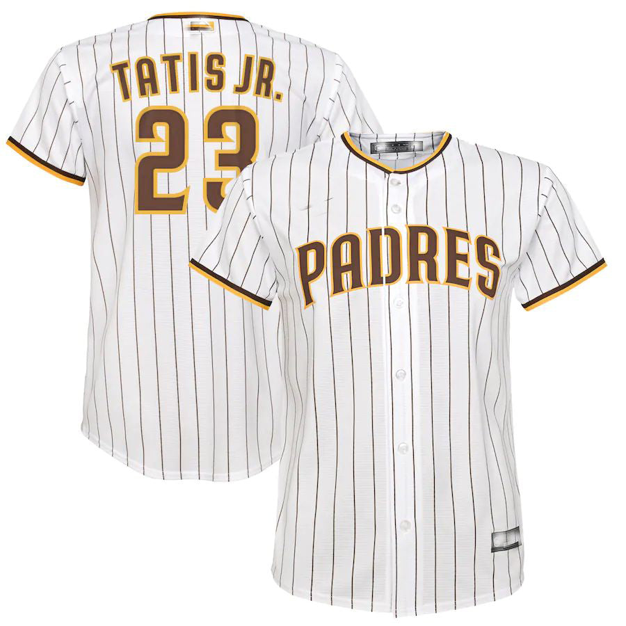 San Diego Padres #23 Fernando Tatis Jr. White Home Replica Player Jersey Baseball Jerseys baseball jersey product view 1