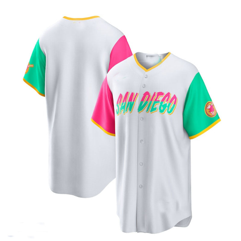 San Diego Padres 2022 City Connect Replica Team Jersey - White Baseball Jerseys baseball jersey product view 1