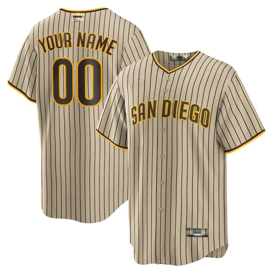 Custom San Diego Padres Brown Road Custom Replica Jersey Baseball Jerseys baseball jersey product view 1