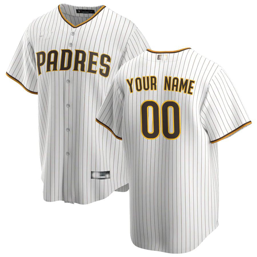 Custom San Diego Padres White Home Replica Custom Jersey Baseball Jerseys baseball jersey product view 1