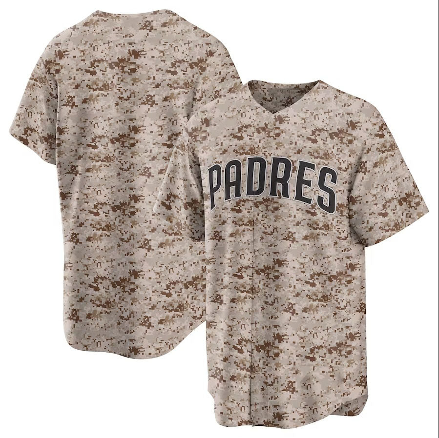 San Diego Padres USMC Alternate Replica Team Jersey - Camo Stitched Baseball Jersey baseball jersey product view 1