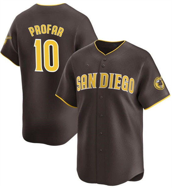 San Diego Padres #10 Jurickson Profar Brown 2024 Away Limited Baseball Stitched Jersey baseball jersey product view 1