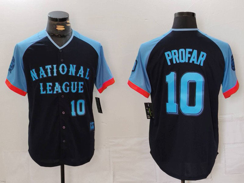 San Diego Padres #10 Jurickson Profar Number Navy 2024 All Star Limited Stitched Baseball Jersey baseball jersey product view 1