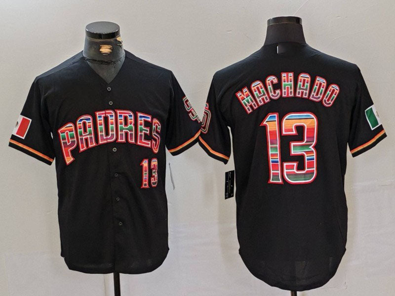 San Diego Padres #13 Manny Machado Black Mexico Cool Base Stitched Baseball Jersey baseball jersey product view 1