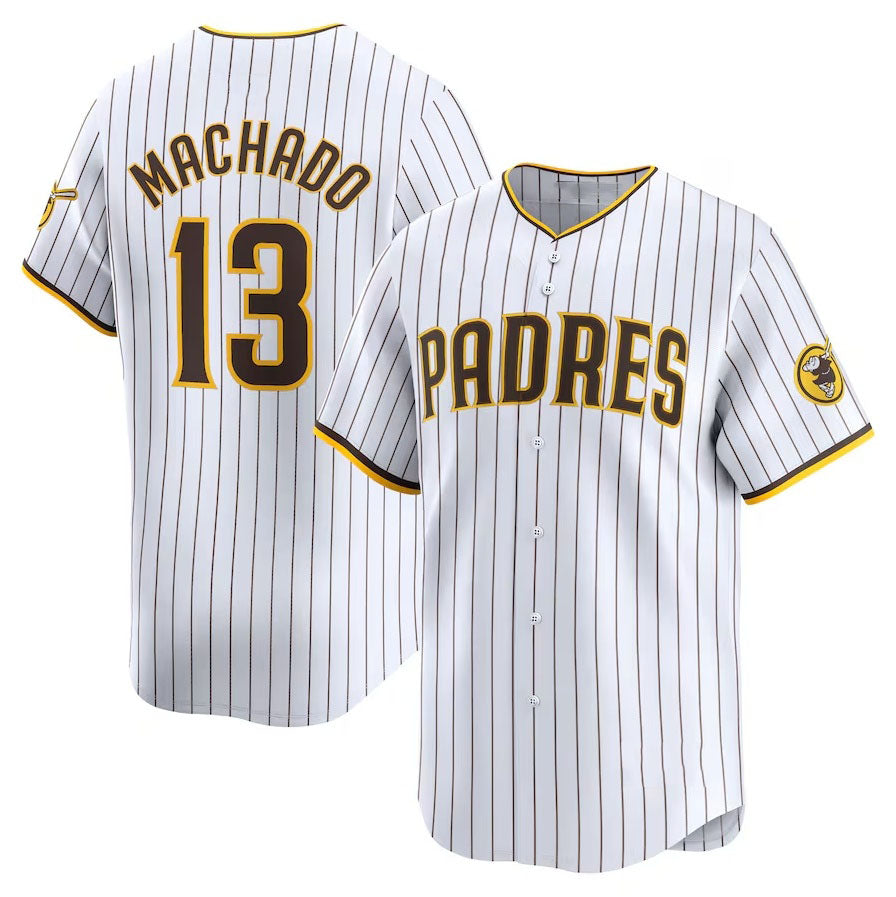 San Diego Padres #13 Manny Machado Home Limited Player Jersey - White Stitched Baseball Jersey baseball jersey product view 1