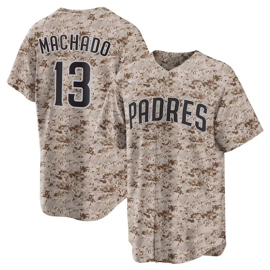 San Diego Padres #13 Manny Machado USMC Alternate Replica Player Jersey - Camo Stitched Baseball Jersey baseball jersey product view 1
