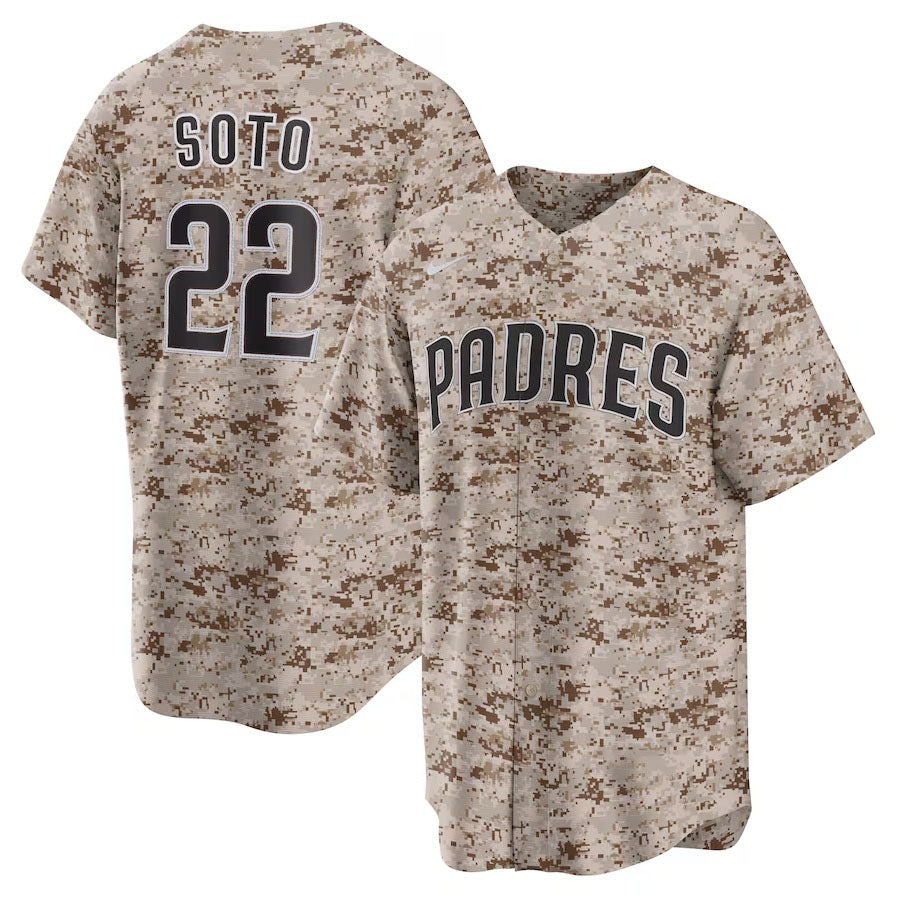 San Diego Padres #22 Juan Soto USMC Alternate Replica Player Jersey - Camo Stitched Baseball Jersey baseball jersey product view 1